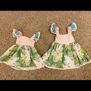Matching Sweet Honey Dresses, 18 months & 3T